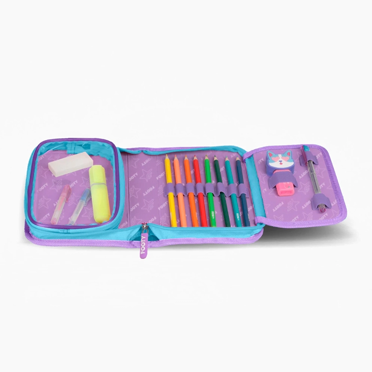 Cartuchera Escolar Footy 2026 Doggie Love Lila 1 Piso Art.F264024